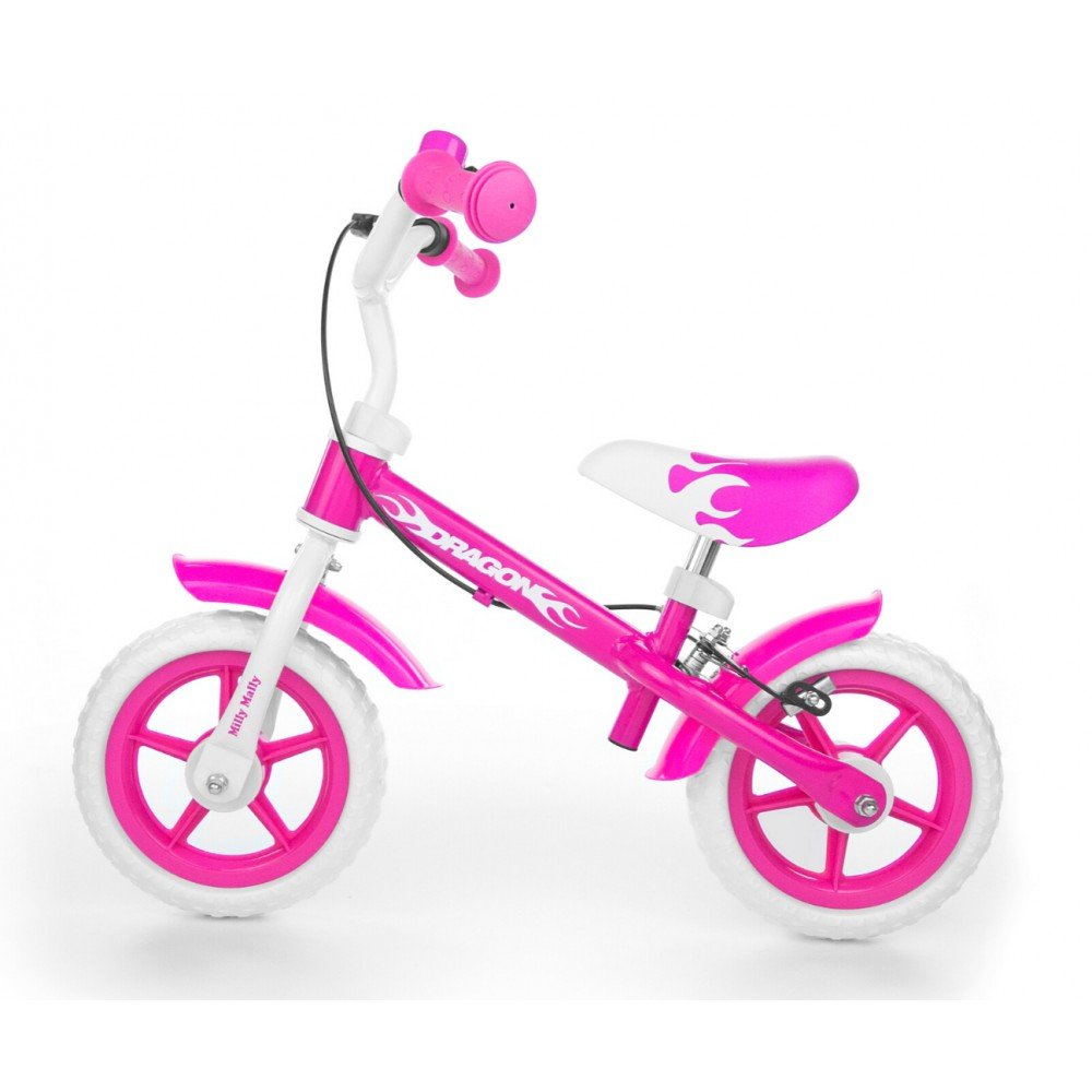 Balansinis dviratis Milly Mally Dragon su stabdžiais, rožinis-Judėjimui, Balansiniai dviratukai-e-vaikas