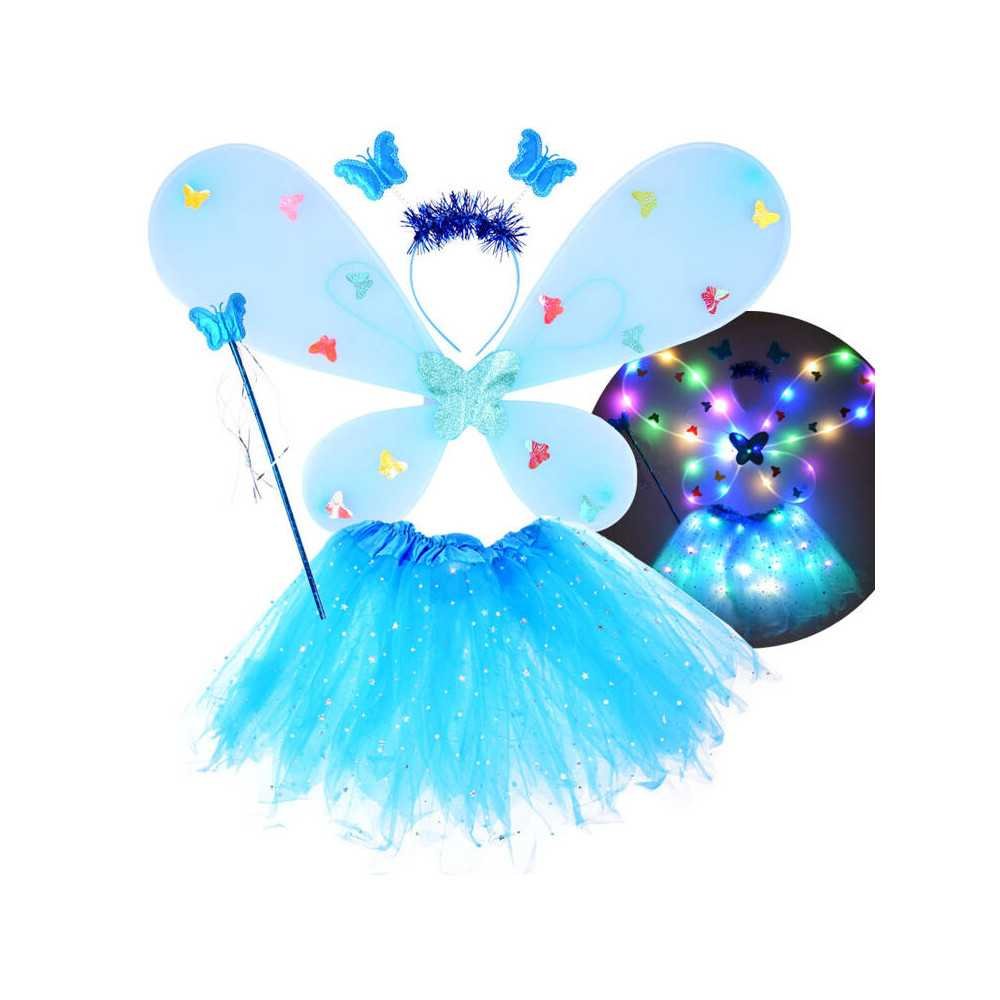 Rožinis blizgantis kostiumas "Little Fairy Butterfly Ball" ZA4805 CR-Drabužiai ir aksesuarai, Karnavalinė apranga-e-vaikas