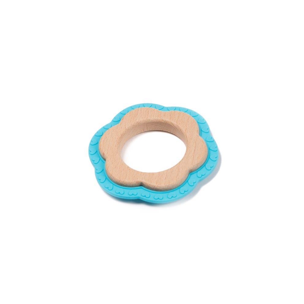 B-Gryzak drewniano-silikonowy Flower Blue