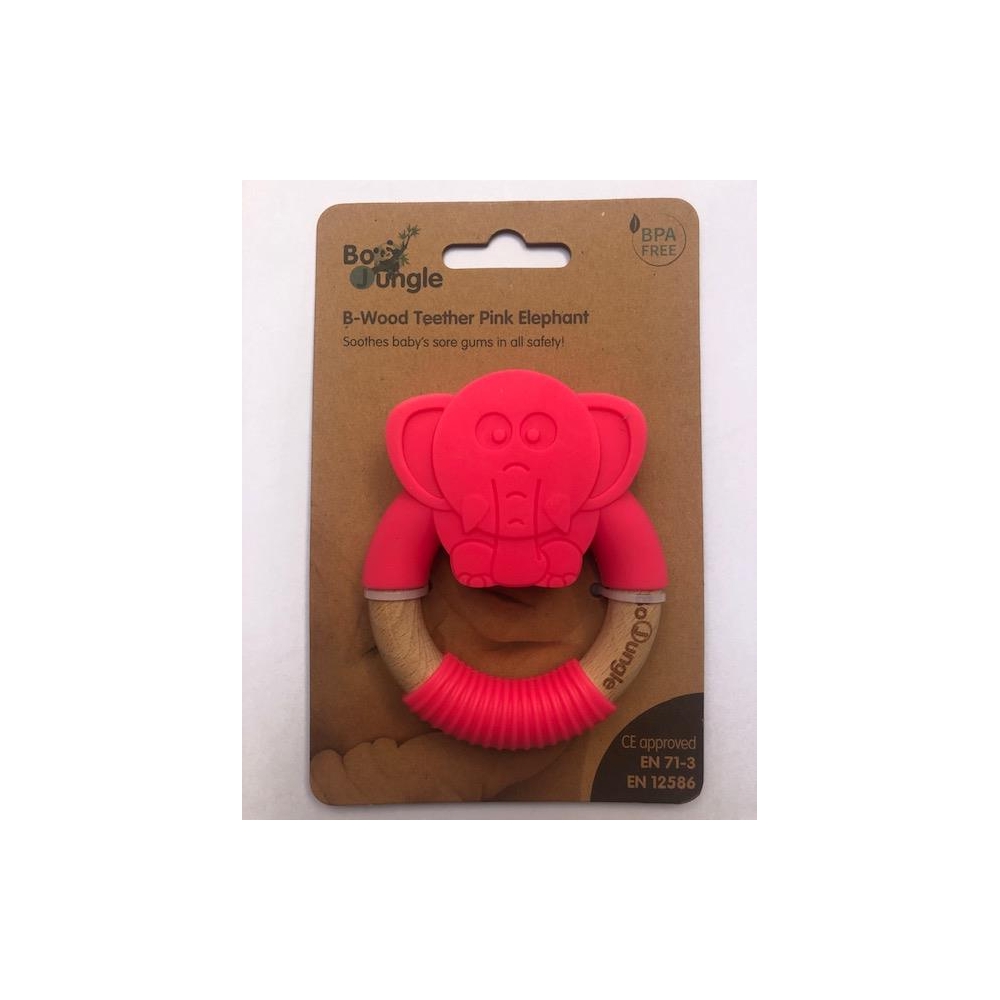 B-Gryzak drewniano-silikonowy Animals Elephant Pin
