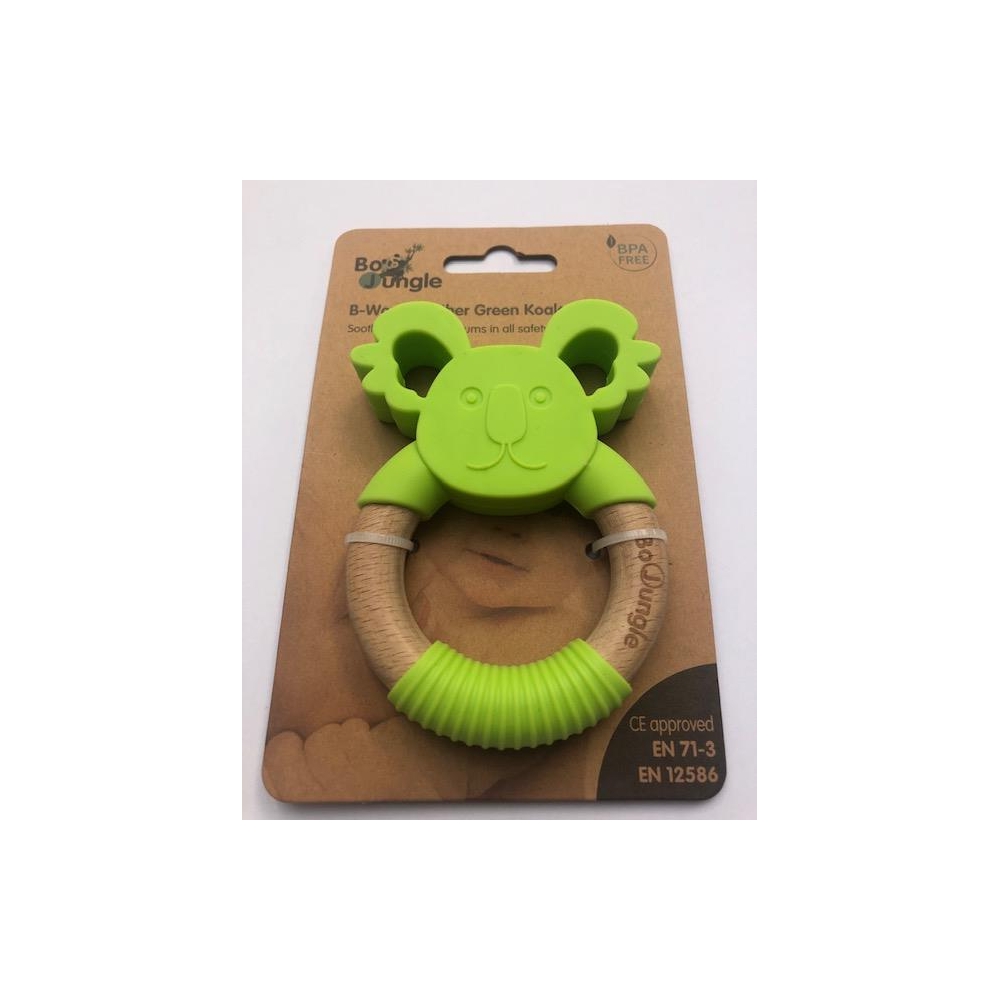 B-Gryzak drewniano-silikonowy Animals Green Koala