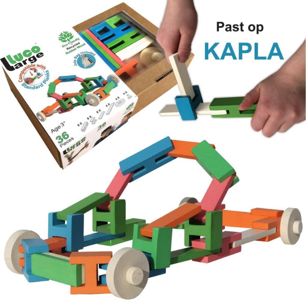 LUCO LARGE statybinės plytos su ratukais 36 vnt-Žaislai, Konstruktoriai, Įvairūs konstruktoriai-e-vaikas