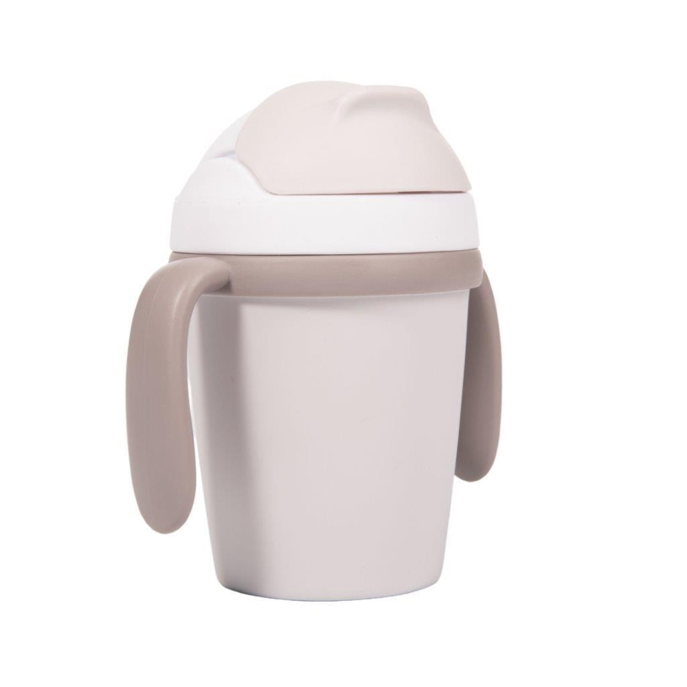 B-Cup gertuvė su šiaudeliu BIOplastic CPLA pilka-Maitinimui, Indai, įrankiai, gertuvės, Puodeliai, gertuvės-e-vaikas
