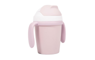 B-Cup gertuvė su šiaudeliu BIOplastic CPLA rožinės spalvos-Maitinimui, Indai, įrankiai, gertuvės, Puodeliai, gertuvės-e-vaikas