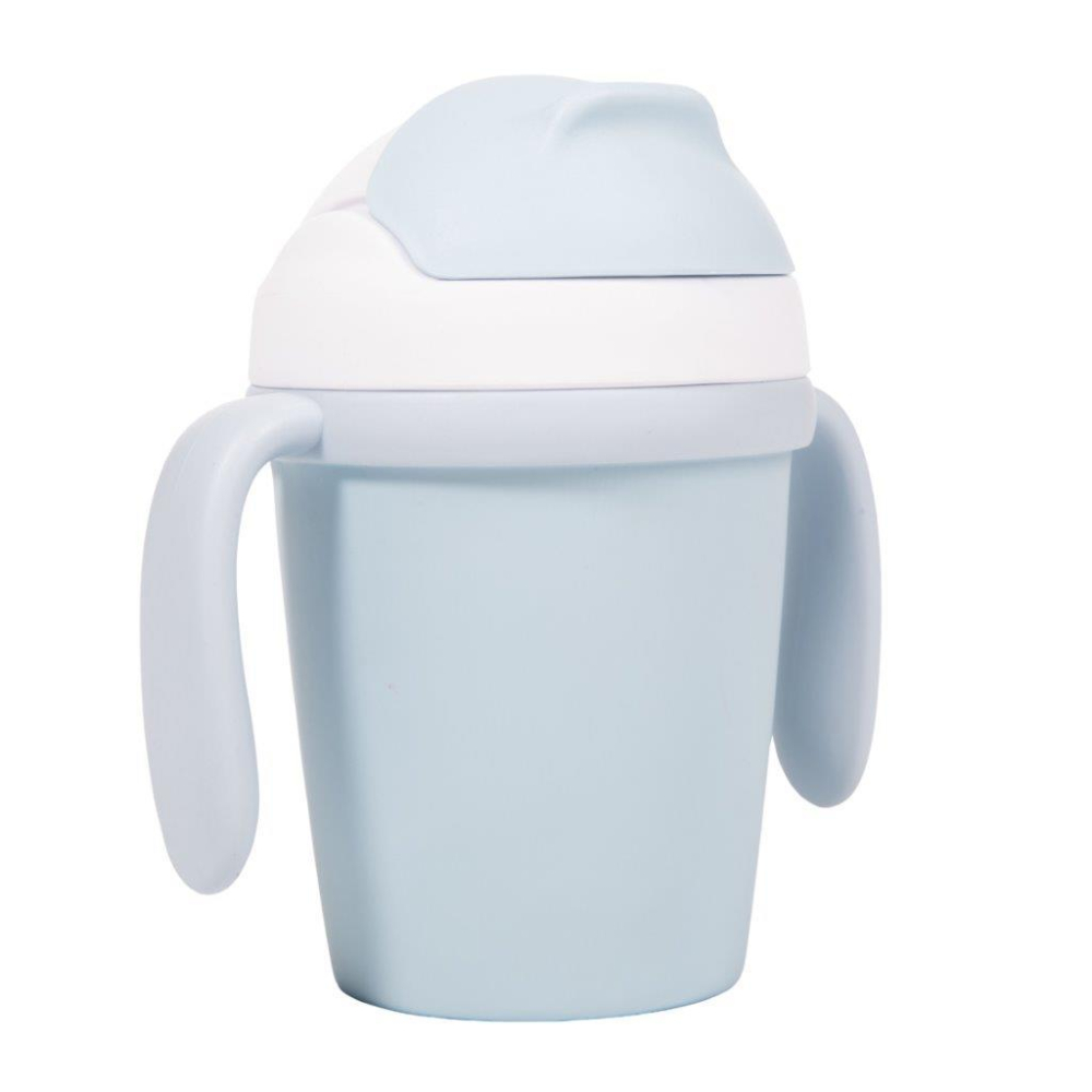B-Cup gertuvė su šiaudeliu BIOplastic CPLA mėlyna-Maitinimui, Indai, įrankiai, gertuvės, Puodeliai, gertuvės-e-vaikas