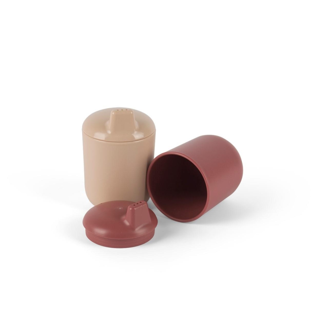 TINY BIObased Kubek niekapek 2 szt Nude/Ruby Red
