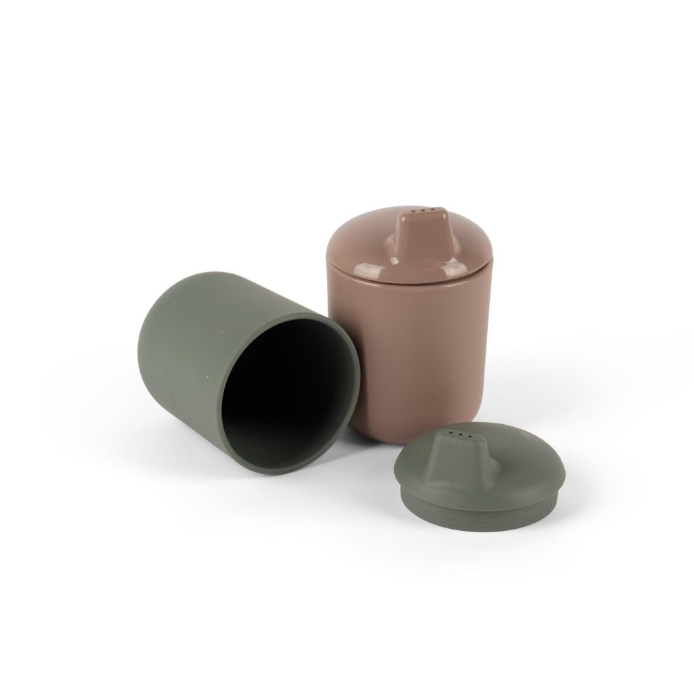 TINY BIObased Kubek niekapek 2 szt Mocca/ Olive
