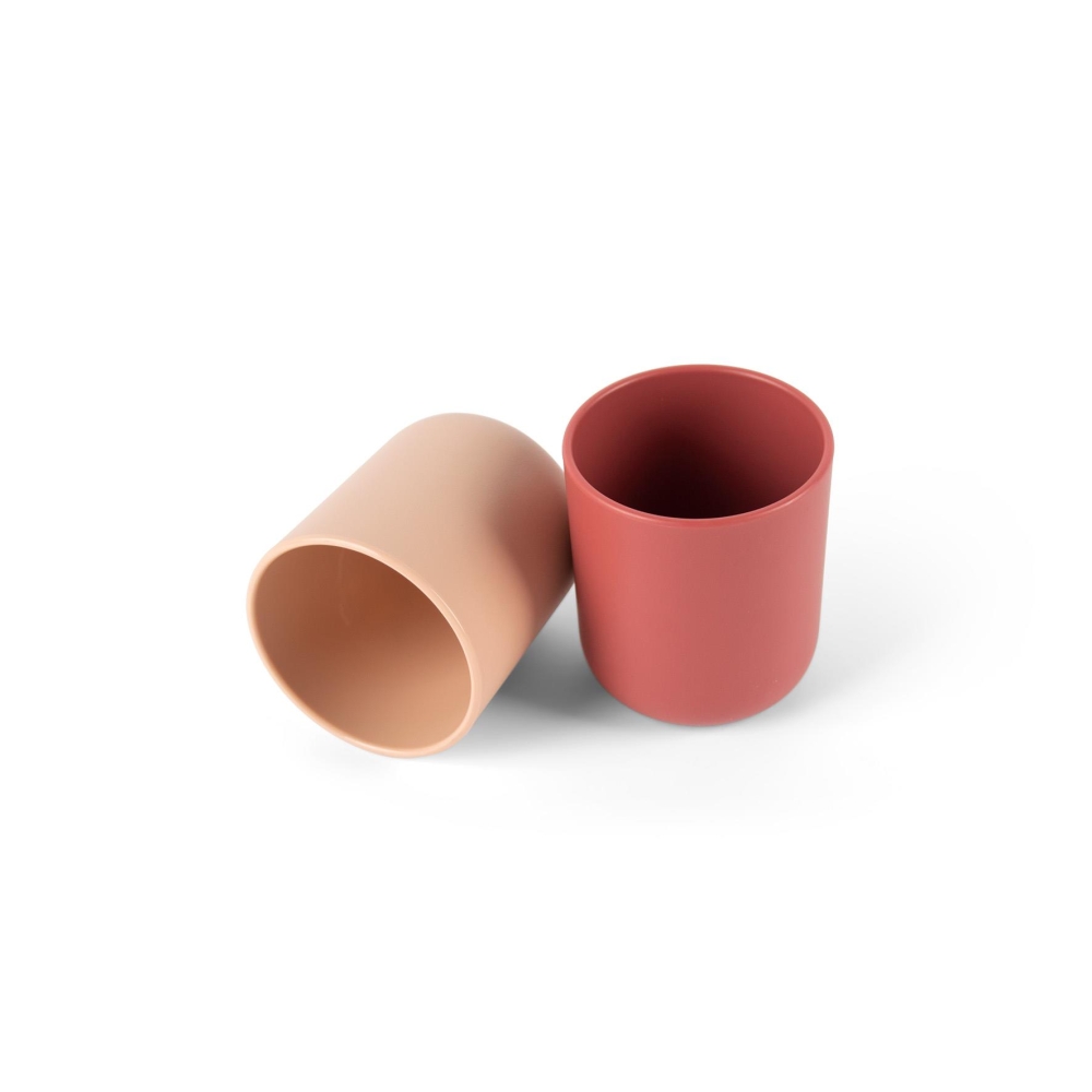 TINY BIObased Kubek dla dzieci 2 szt Nude/Ruby Red