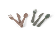 TINY BIObased Sztućce dla dzieci 2 set Mocca/Olive