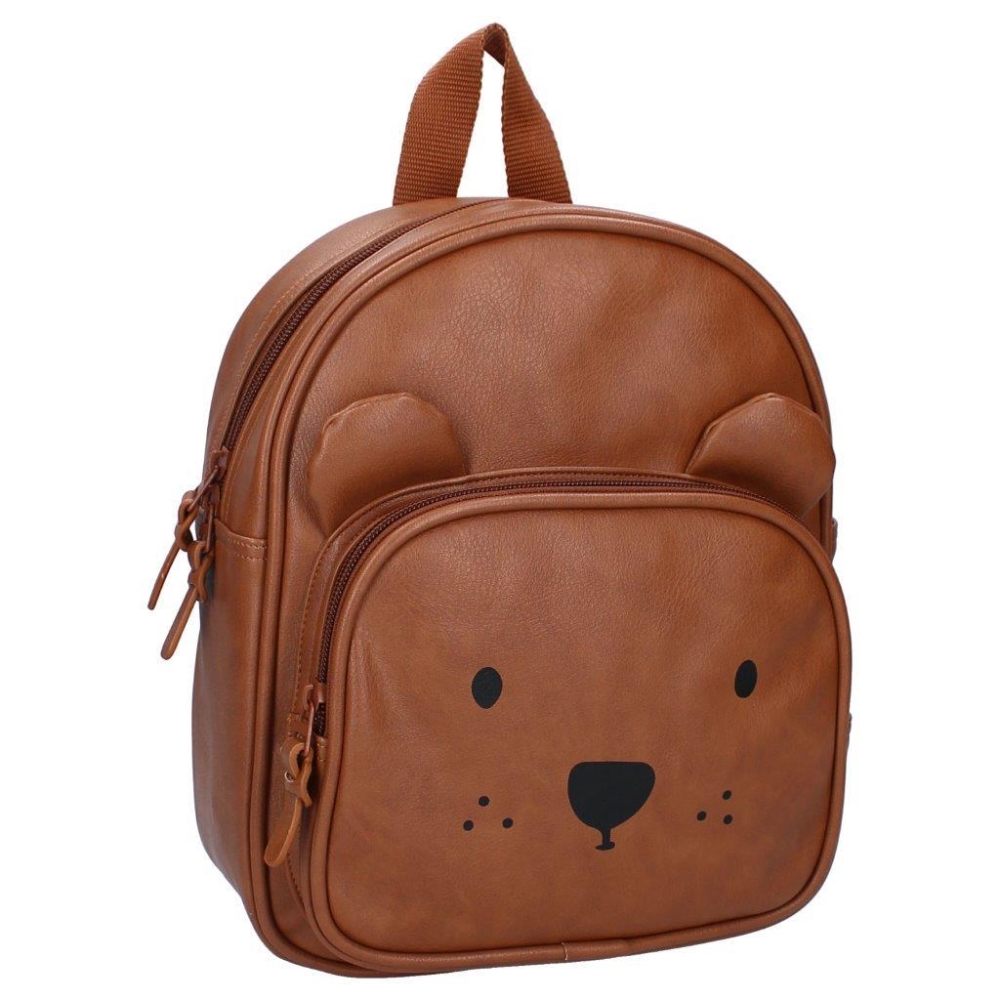 Vaikiška kuprinė Beary Excited cognac KIDZROOM-Drabužiai ir aksesuarai, Aksesuarai, Rankinės, kuprinės, lagaminai-e-vaikas