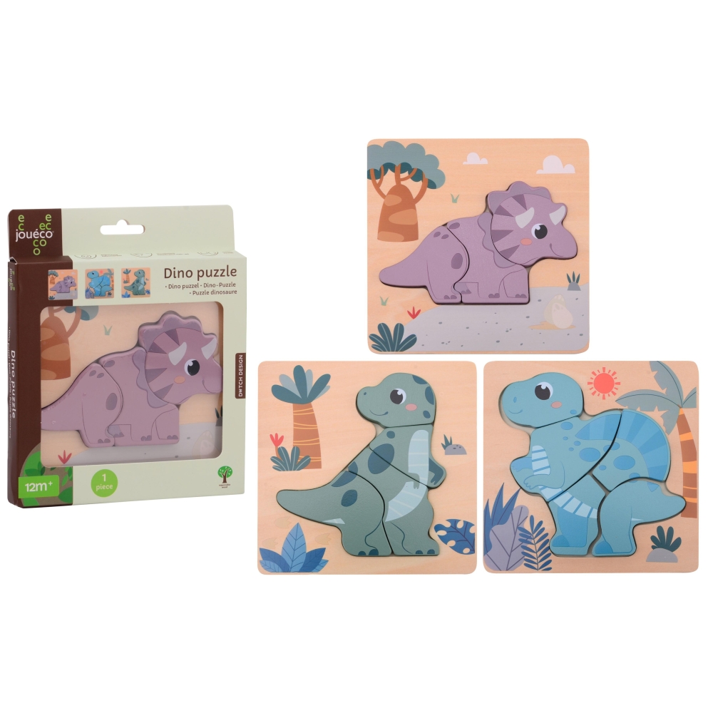Drewniane puzzle DINO Joueco