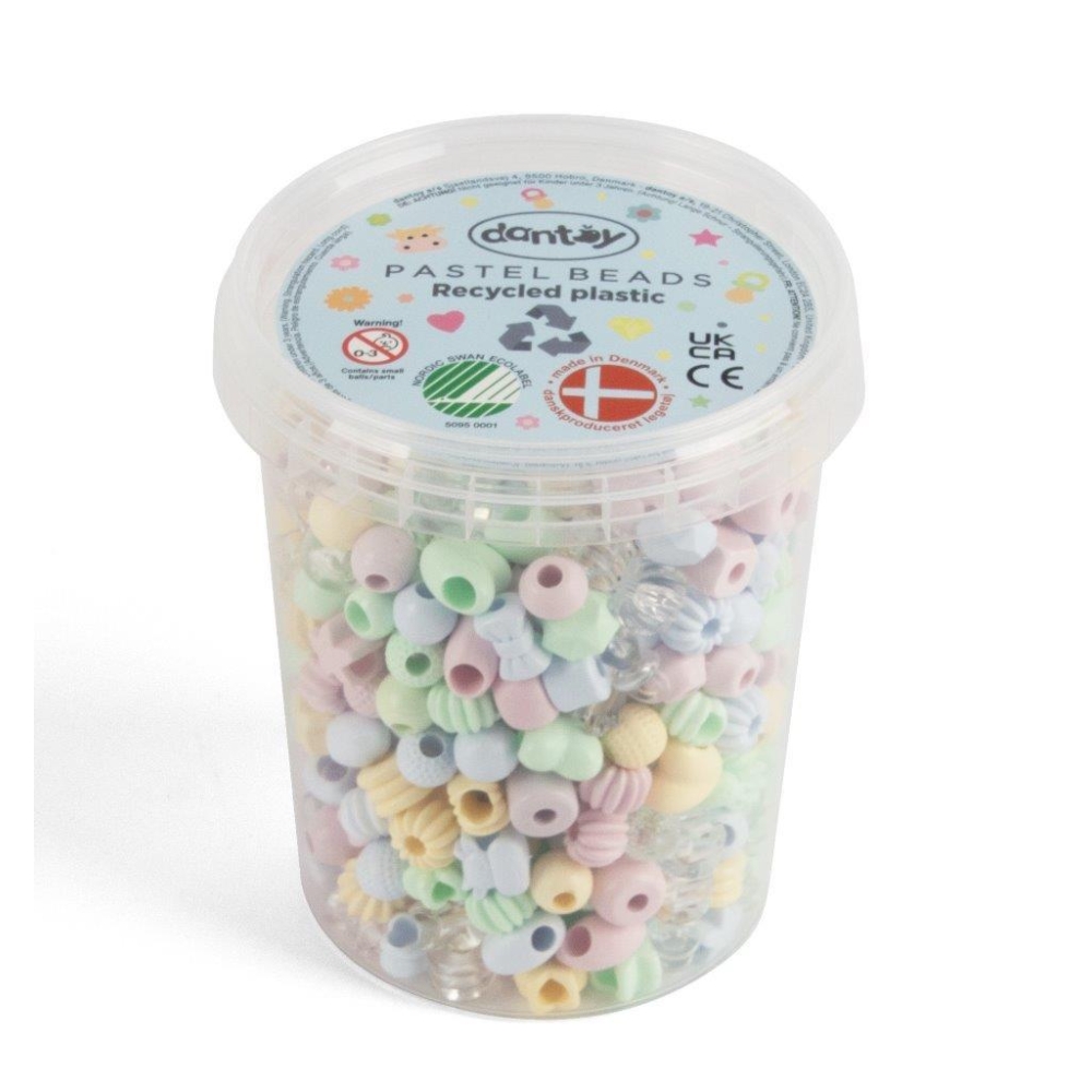 Koraliki do nawlekania EKO Dantoy 520 szt pastel