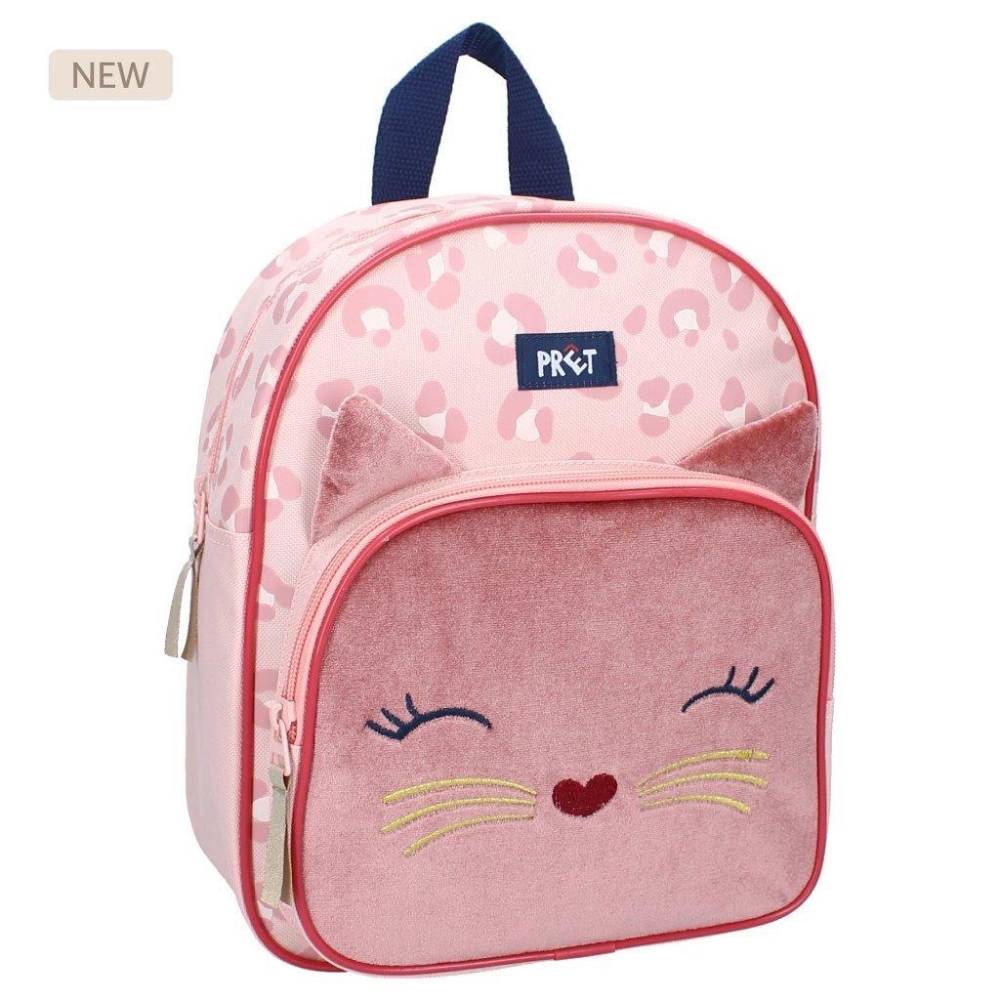 PRET Kitten Giggle aksominė rožinė vaikiška kuprinė-Drabužiai ir aksesuarai, Aksesuarai, Rankinės, kuprinės, lagaminai-e-vaikas