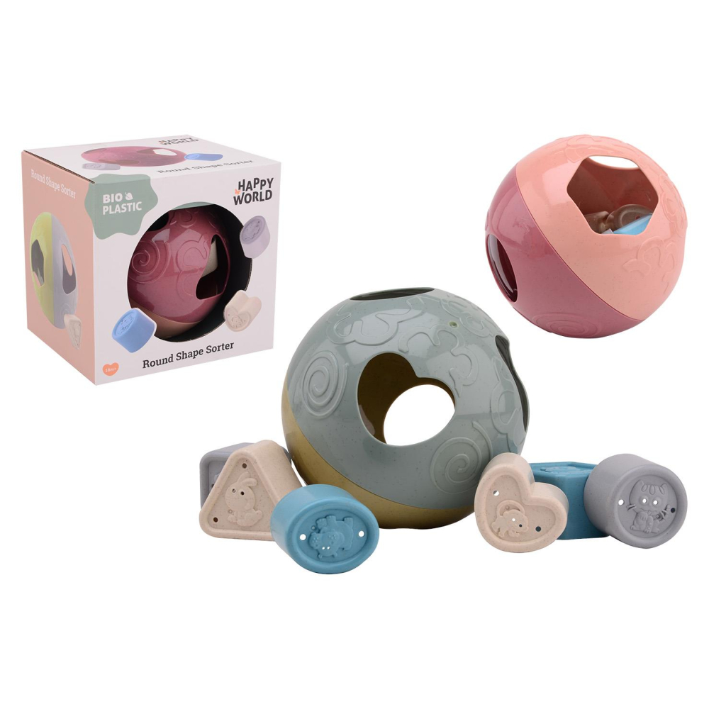 Formų rūšiavimo kamuoliukas BIO plastik Happy MINT 18m+-Žaislai, Kūdikiams, Žaislai mažyliams (iki 4 m.