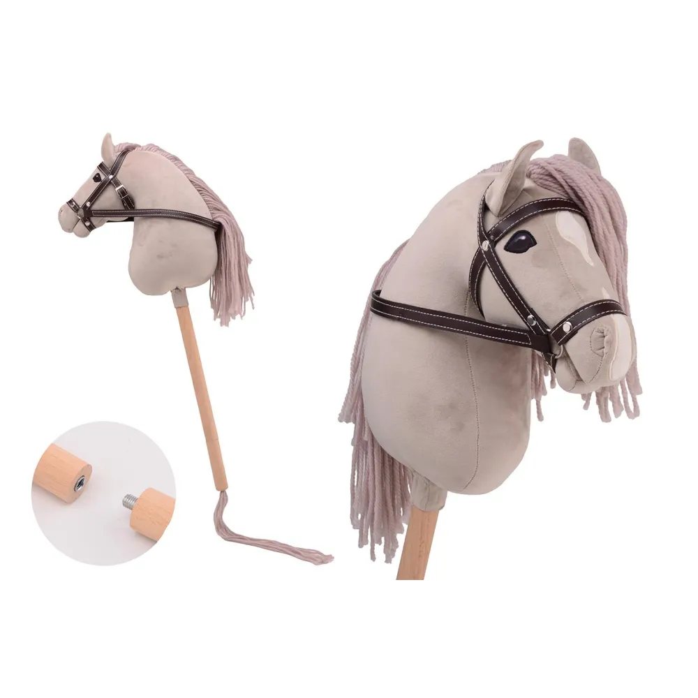 Arkliukas ant pagaliuko Holly Hobby Horse DELUXE, garsas, 80 cm, smėlio spalvos-Žaislai, Lauko žaislai, Lauko žaidimai ir sporto