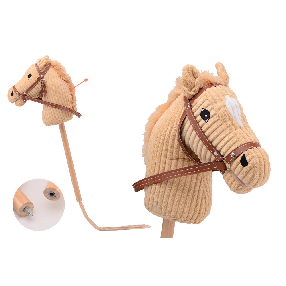 Arkliukas ant pagaliuko Holly Hobby Horse LUX, garsas, 80 cm, smėlinis-Žaislai, Lauko žaislai, Lauko žaidimai ir sporto prekės, 
