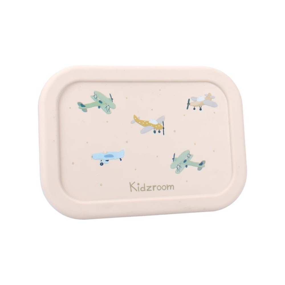 Silikoninė pietų dėžutė KIDZROOM Little Airplane-Maitinimui, Indai, įrankiai, gertuvės, Priešpiečių dėžutės, indeliai-e-vaikas