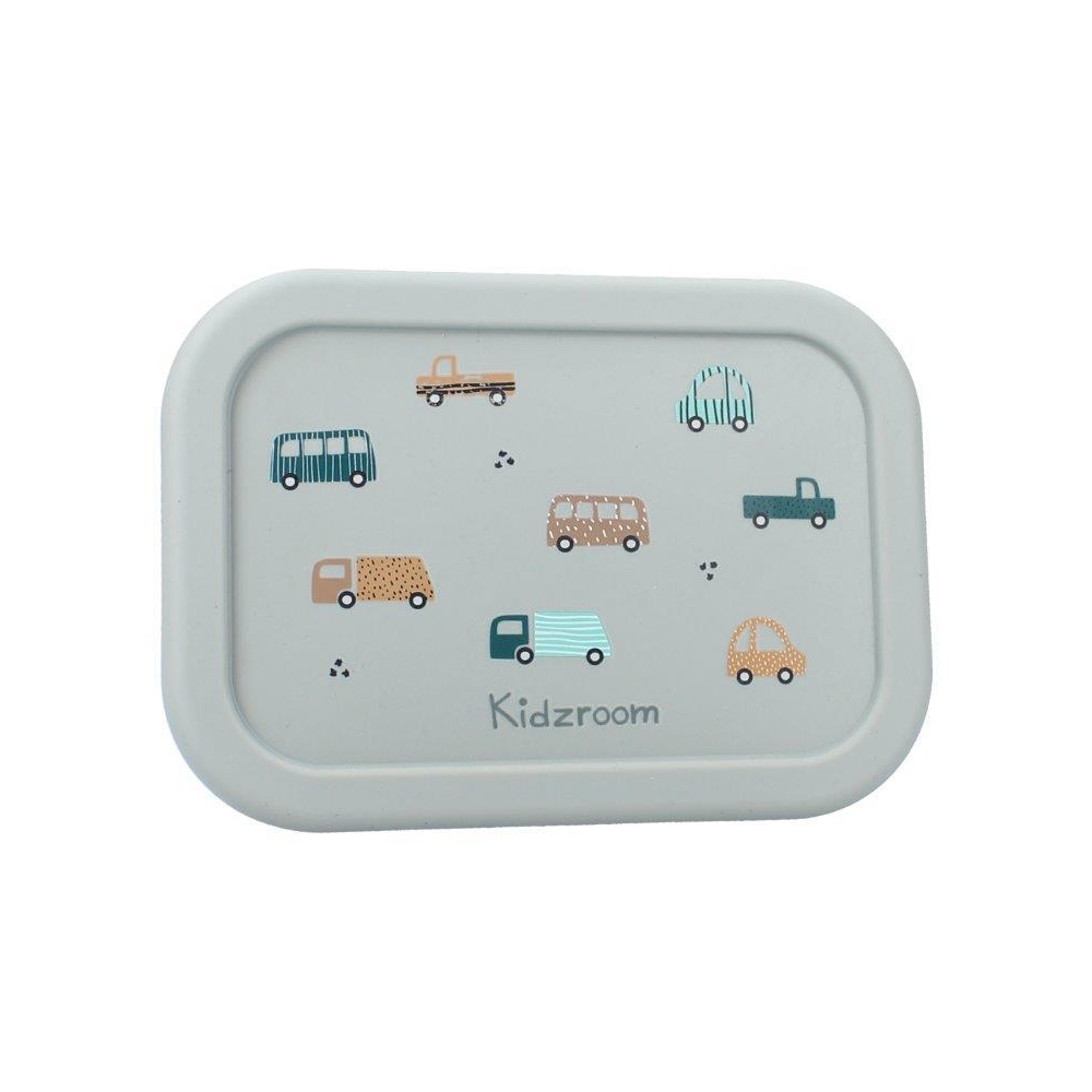 Silikoninė pietų dėžutė KIDZROOM Sweet Cars-Maitinimui, Indai, įrankiai, gertuvės, Priešpiečių dėžutės, indeliai-e-vaikas