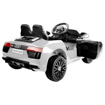 Elektromobilis Audi R8 Spyder, baltas-Elektromobiliai, Mašinos-e-vaikas