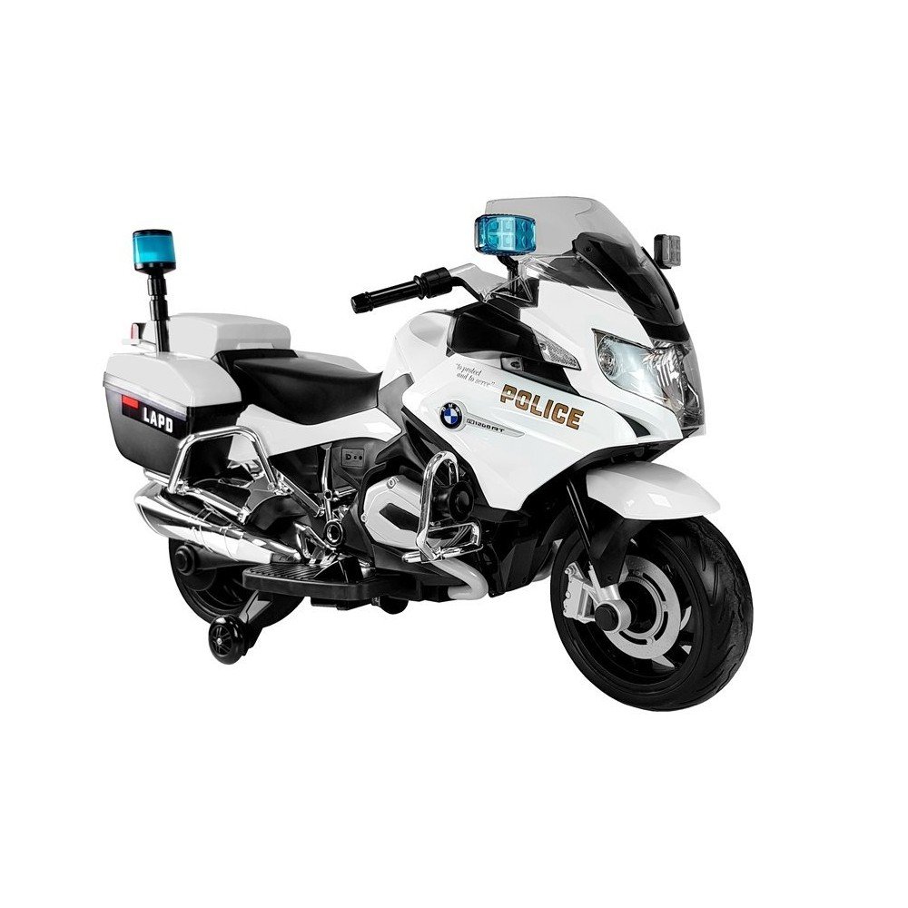 BMW R1200 policijos motociklo baterija Balta-Motociklai-e-vaikas