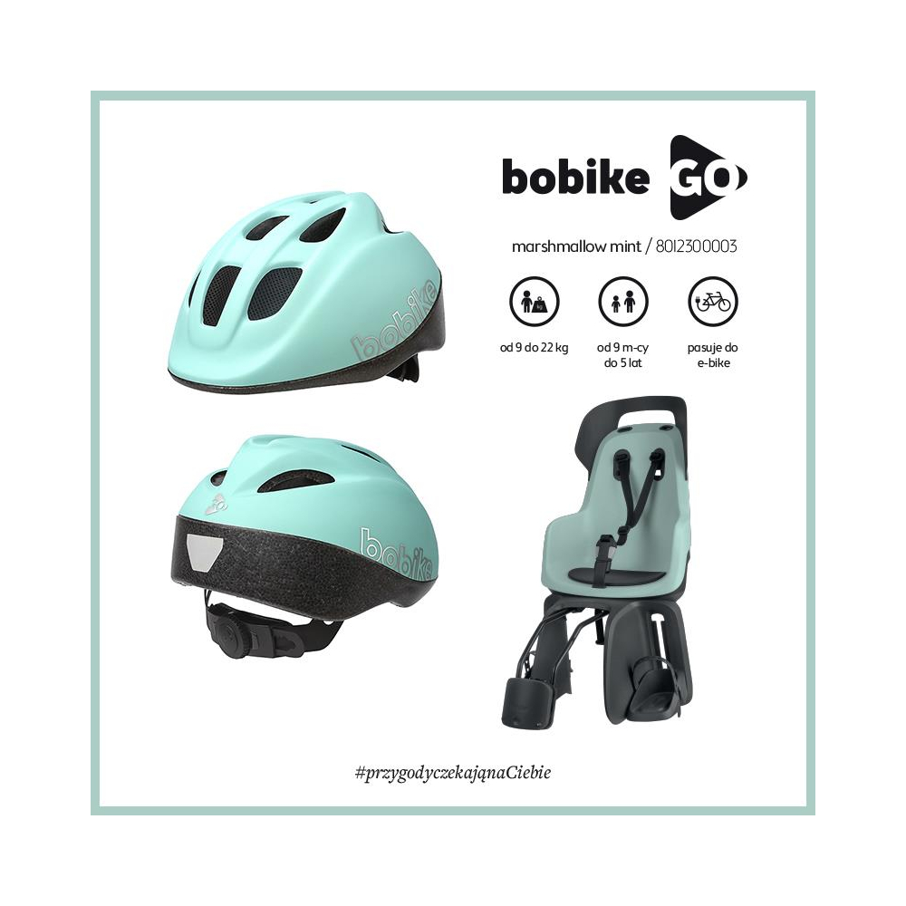 Fotelik row. Bobike GO 1P do ramy Marsmallow Mint