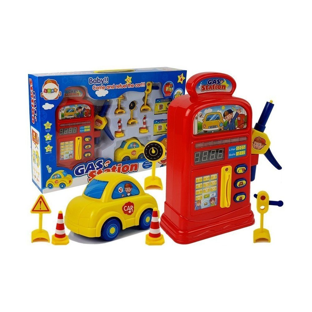 Degalinės sunkvežimių rinkinys Kelio ženklai Garso žibintai-Auto ir transporto žaislai-e-vaikas