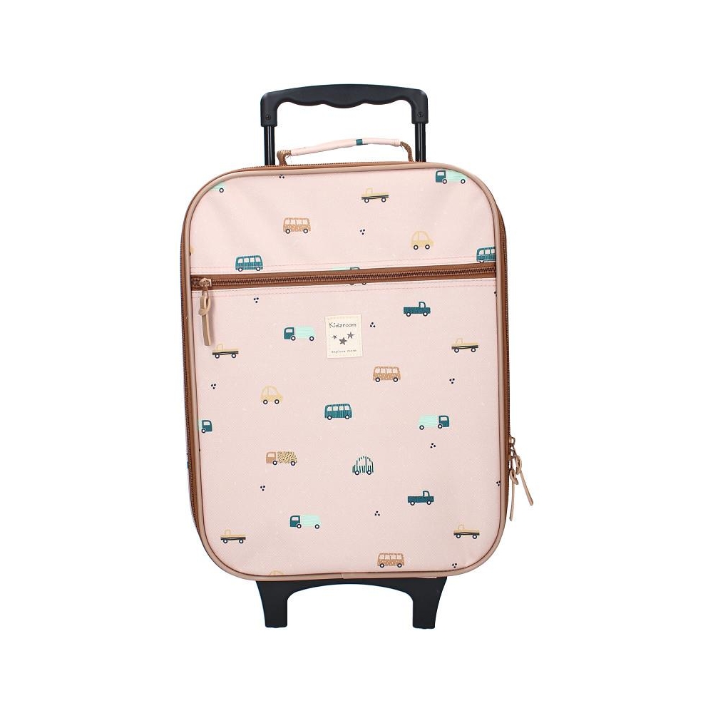 Walizka dla dzieci KIDZROOM Sweet Cars brown