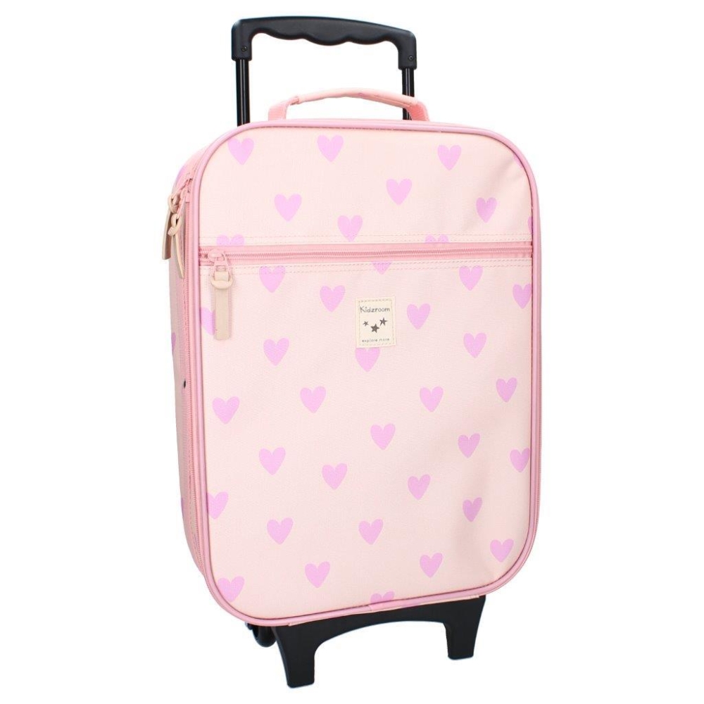 Vaikiškas lagaminas KIDZROOM Magical Heart pink-Drabužiai ir aksesuarai, Aksesuarai, Rankinės, kuprinės, lagaminai-e-vaikas