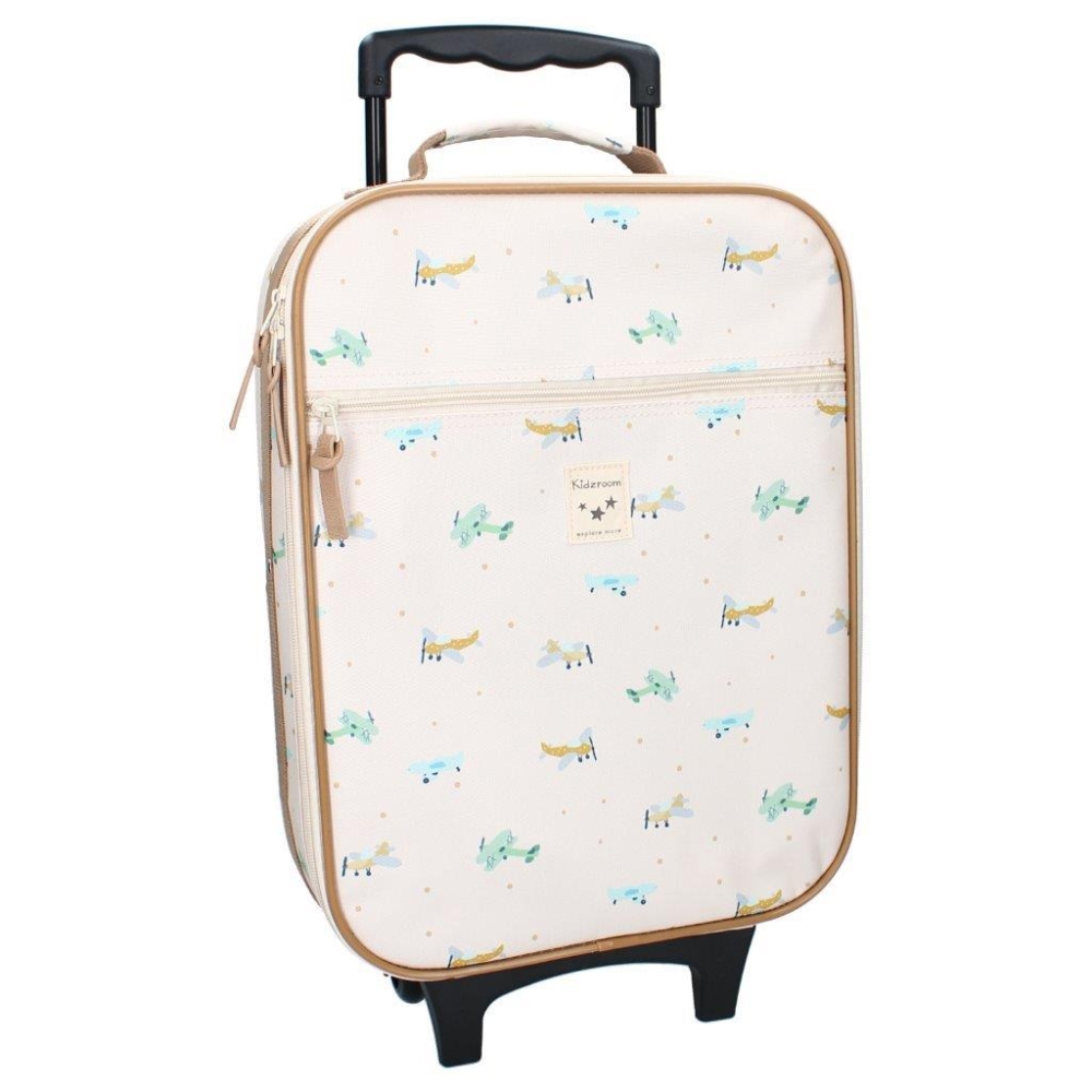 Vaikiškas lagaminas KIDZROOM Small Aeroplane Beige-Drabužiai ir aksesuarai, Aksesuarai, Rankinės, kuprinės, lagaminai-e-vaikas