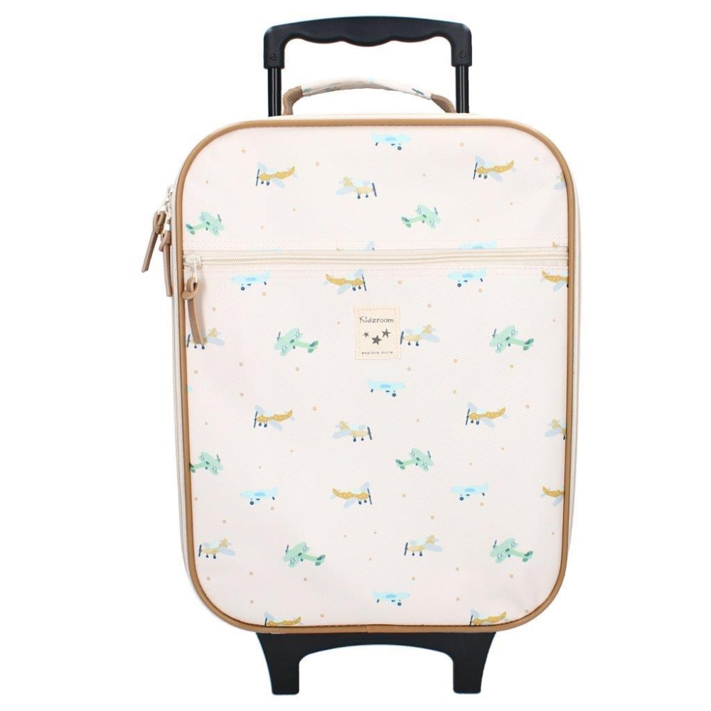 Vaikiškas lagaminas KIDZROOM Small Aeroplane Beige-Drabužiai ir aksesuarai, Aksesuarai, Rankinės, kuprinės, lagaminai-e-vaikas
