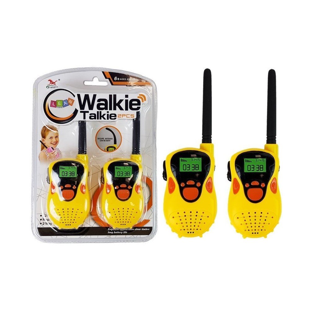 "Walkie Talkie" trumpųjų bangų radijo stotis 100 m diapazono geltonos spalvos vaikams-Profesijos, buities žaislai-e-vaikas