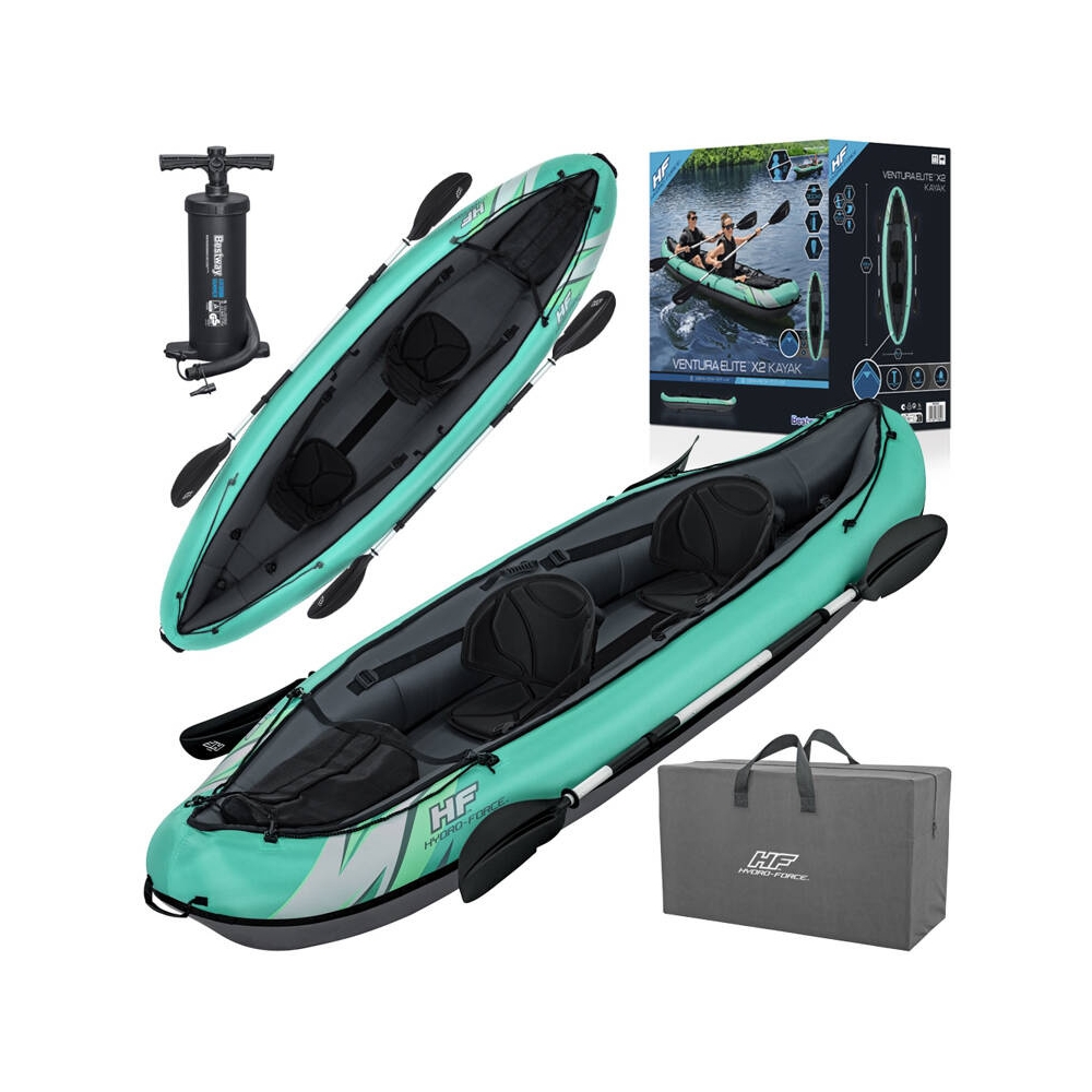 Pripučiama valtis baidarė Bestway 2 asmenų kayak Ventura Elite X2 Hydro Force 65052-Namai, laisvalaikis, turizmas, Pripučiamos v