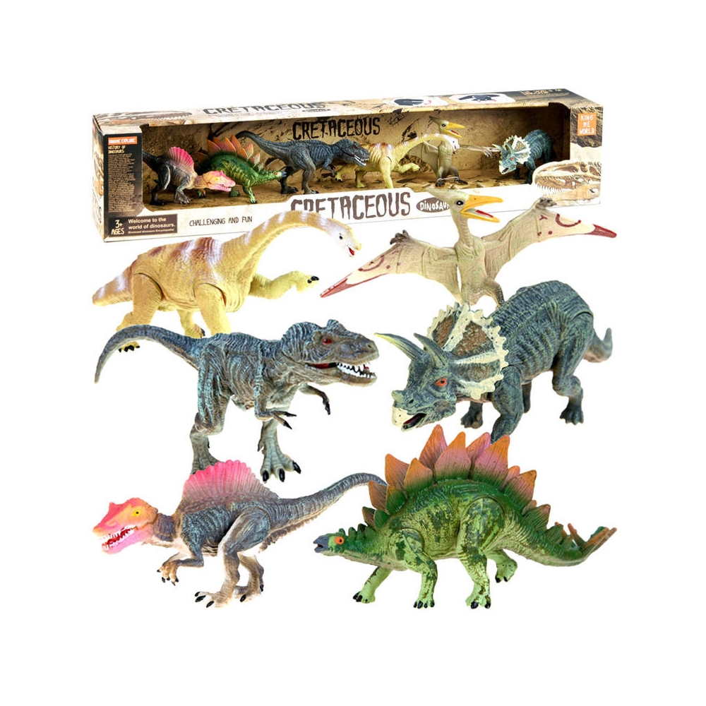 Dažytų dinozaurų rinkinys, 6 vnt. ZA2051-Žaislai, Figūrėlės ir herojai-e-vaikas