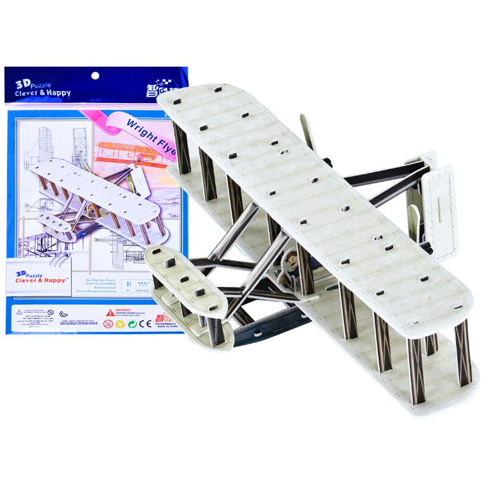 Puzzle 3D airplane Wright Flyer brothers 51 eleZA2905