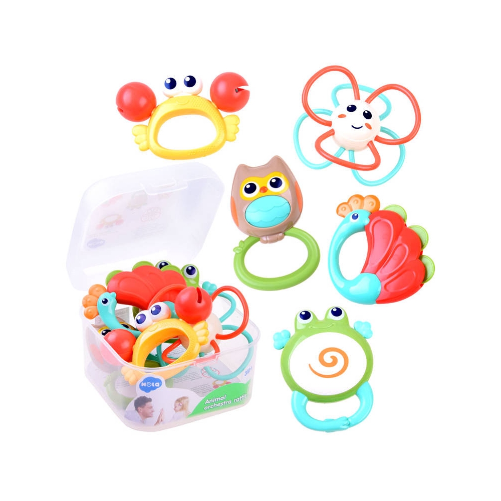 A set of rattles teether 5 animals ZA3679