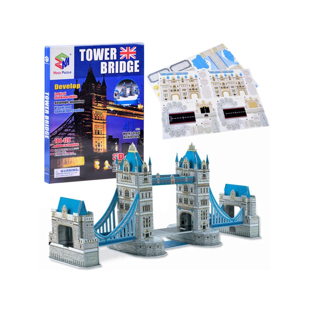 3D dėlionė Tower Bridge ZA3801, 41 el.-Žaislai, Dėlionės, 3D - tūrinės dėlionės-e-vaikas