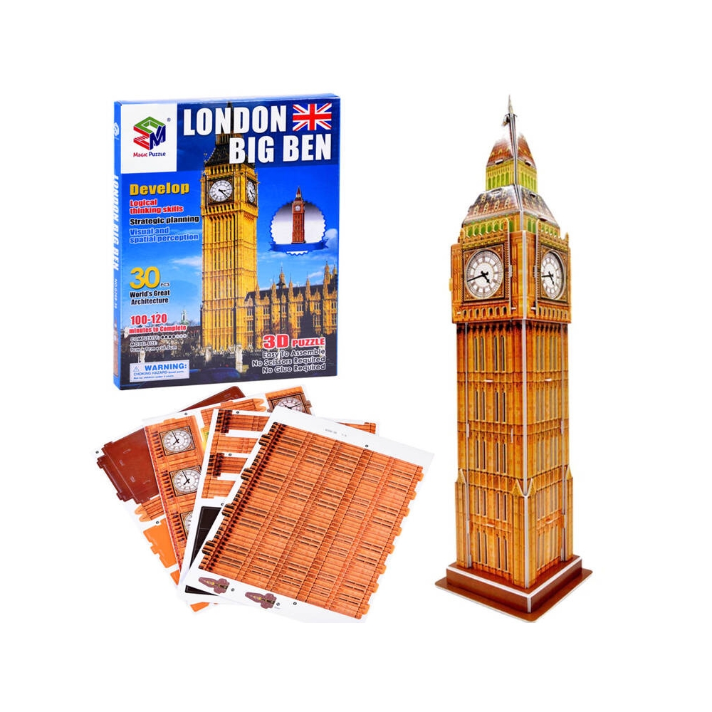 3D dėlionė Londono Big Benas ZA3802, 30 dalių-Žaislai, Dėlionės, 3D - tūrinės dėlionės-e-vaikas