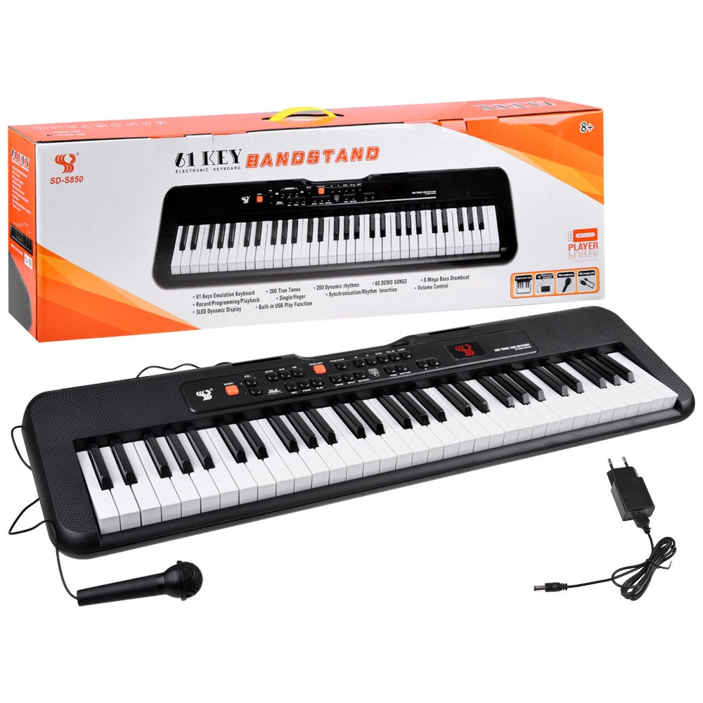 Vargonai SD-850 + mikrofonas 61 klavišas IN0143-Žaislai, Muzikiniai-e-vaikas