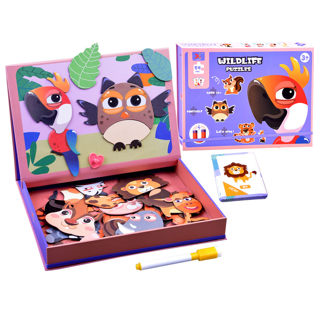Magnetic puzzle animals 54el board ZA3971