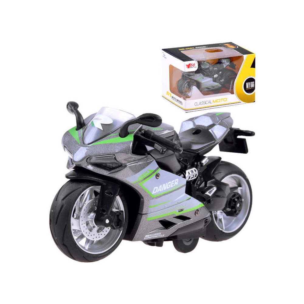 Motociklas ZA3933, pilkas / žalias-Žaislai, Auto ir transporto žaislai, Motociklai-e-vaikas