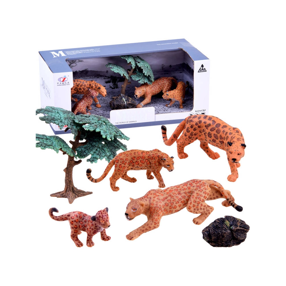 Set of safari animals Figurines Leopard 4 pcs ZA2990