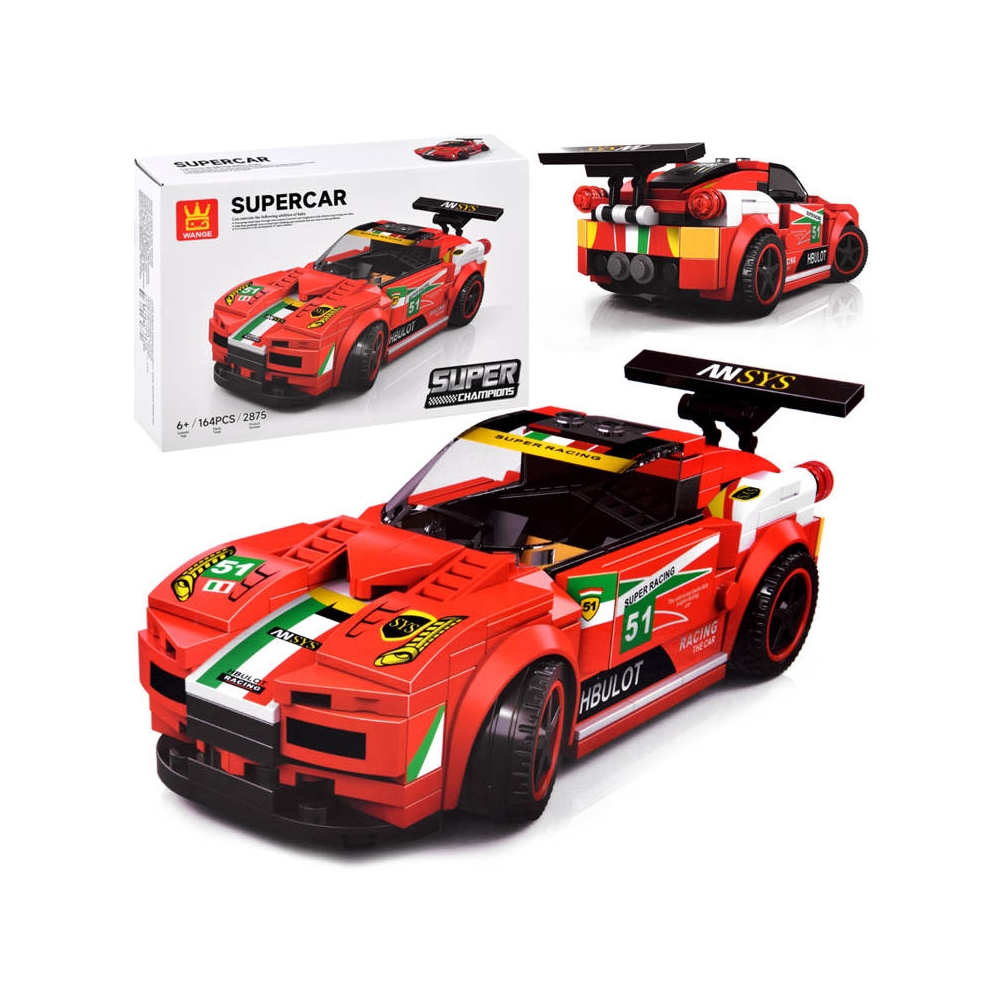 Konstruktorius sportinis automobilis 164 el. + lipdukai ZA4289-Žaislai, Konstruktoriai, Lego, statybiniai blokai-e-vaikas