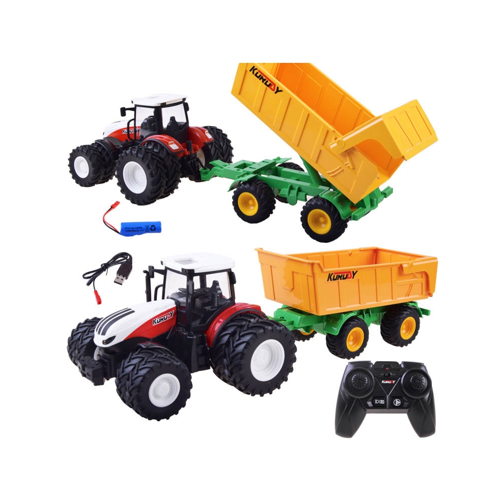 Nuotolinio valdymo traktorius su priekaba + RC0601-Žaislai, Auto ir transporto žaislai, Traktoriai-e-vaikas