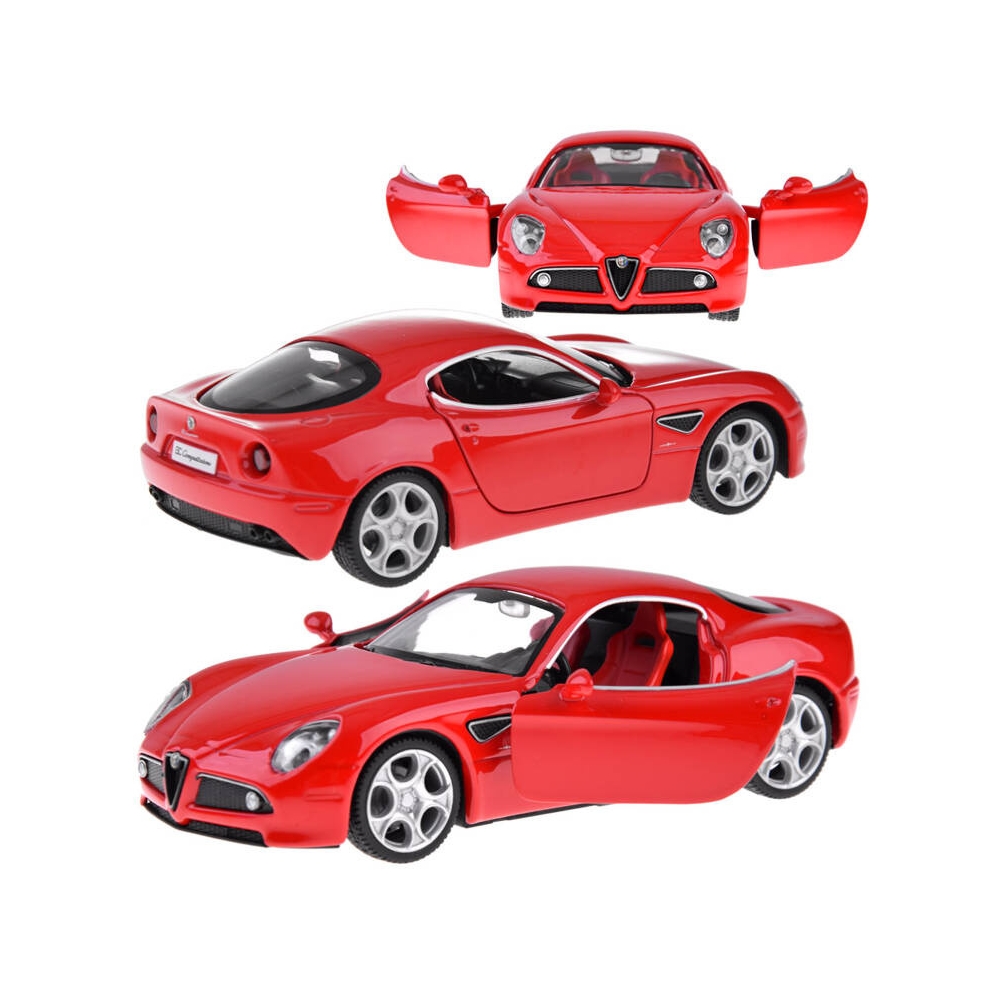 Metalinis automobilio modelis Alfa Romeo 8C Competizione mastelio 1:32 žibintai ZA4607-Žaislai, Auto ir transporto žaislai, Maši