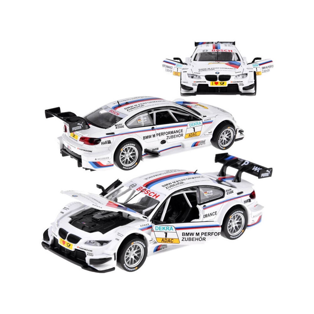 Metalinis sportinio automobilio modelis BMW M3 DTM, mastelio 1:32, skamba žibintai ZA4608-Žaislai, Auto ir transporto žaislai, M