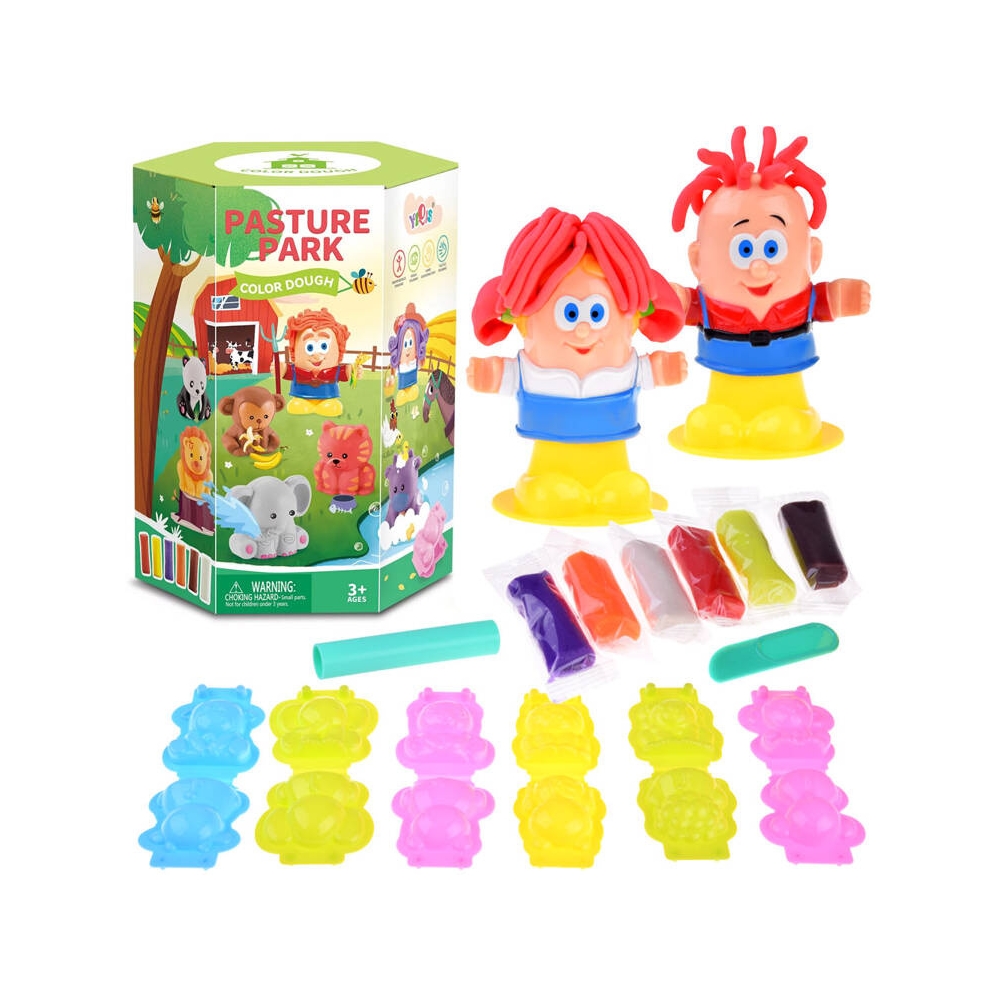 Kūrybinis plastilino rinkinys, 6 spalvos, gyvūnai, formelės ZA4651-Žaislai, Kūrybiniai žaislai, Lipdymas-e-vaikas