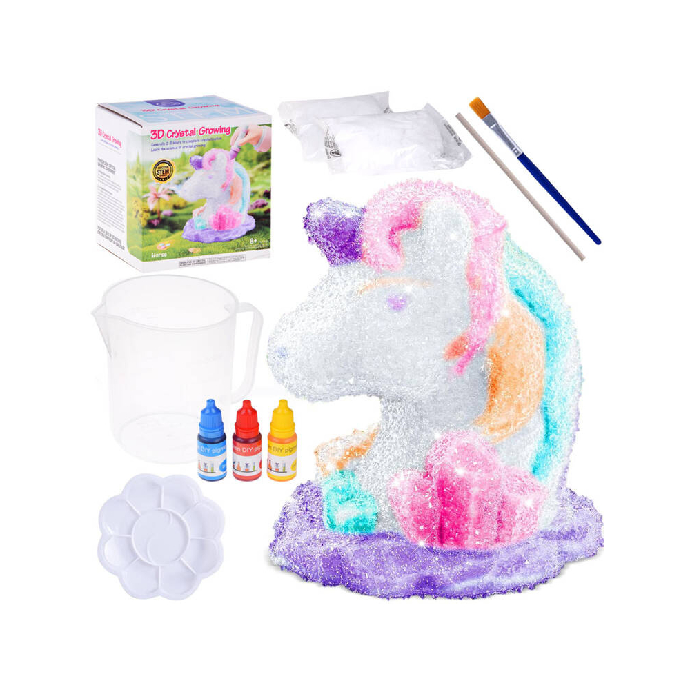 Krištolo veisimo pasakų rinkinys Vienaragis su dažais ZA4671-Žaislai, Kūrybiniai žaislai, Kūrybiniai rinkiniai-e-vaikas