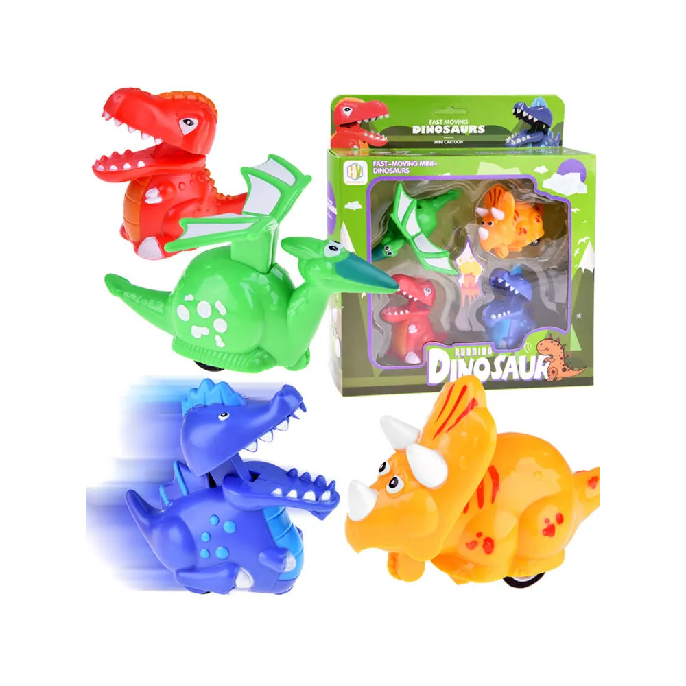 Važinėjančių dinozaurų rinkinys, 4 vnt., važiuoklė ZA4735-Žaislai, Kūdikiams, Žaislai mažyliams (iki 4 m.
