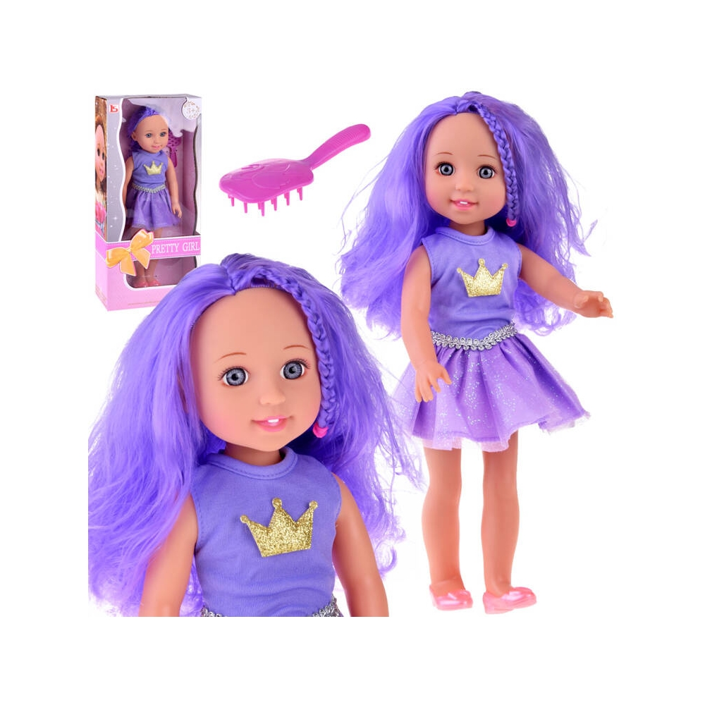 Violetinė karalienė Lėlė su violetiniais plaukais 38 cm ZA4766-Žaislai, Lėlės ir jų priedai, Lėlės-e-vaikas