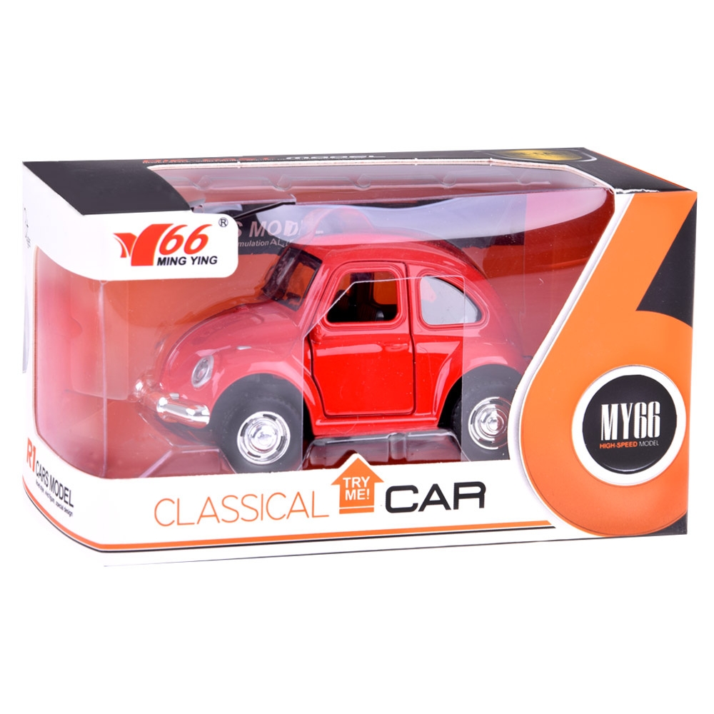 Automobilis vabalas, metalinis žaislinis automobilis, atidaromos durys, šviesa, garsas ZA4991, red-Žaislai, Auto ir transporto ž